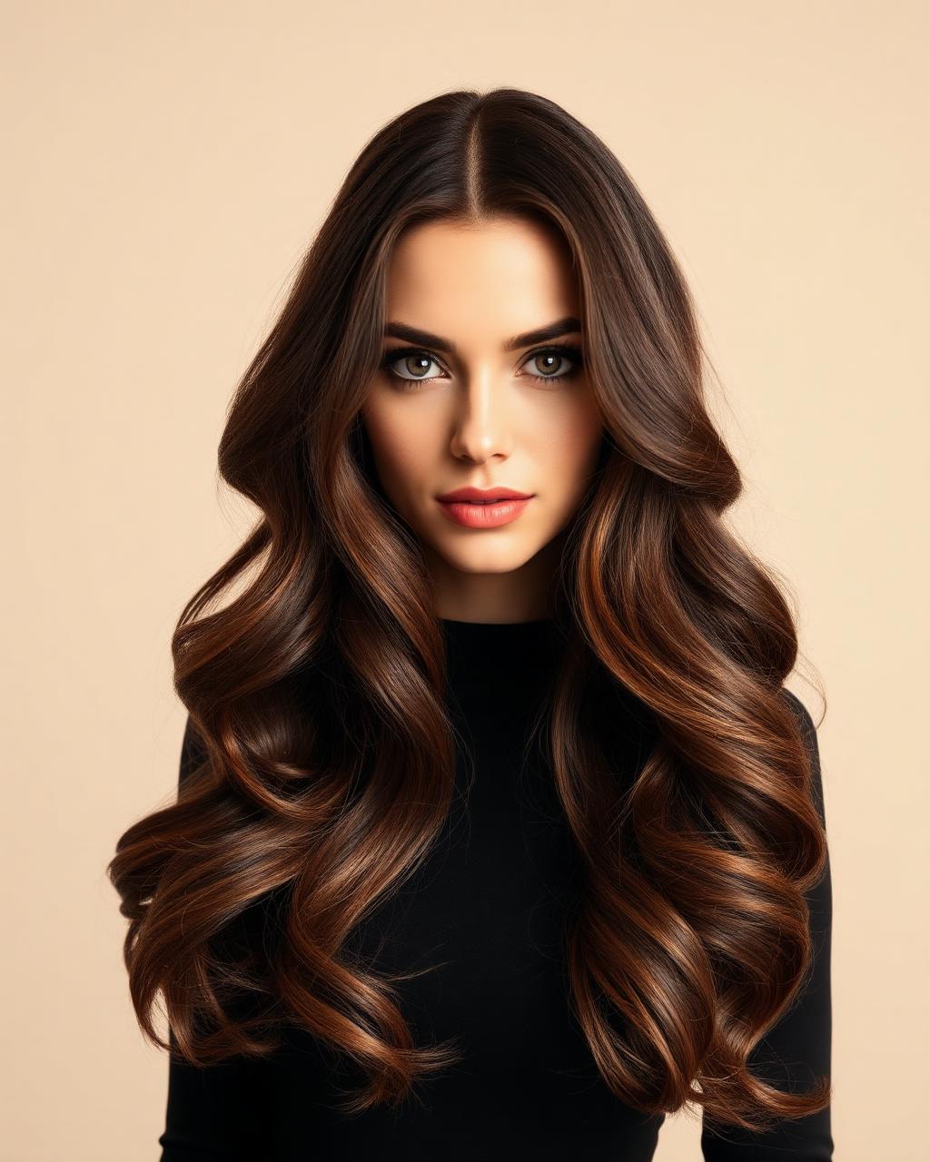 Après — Brushing volumineux et brillance sur cheveux longs