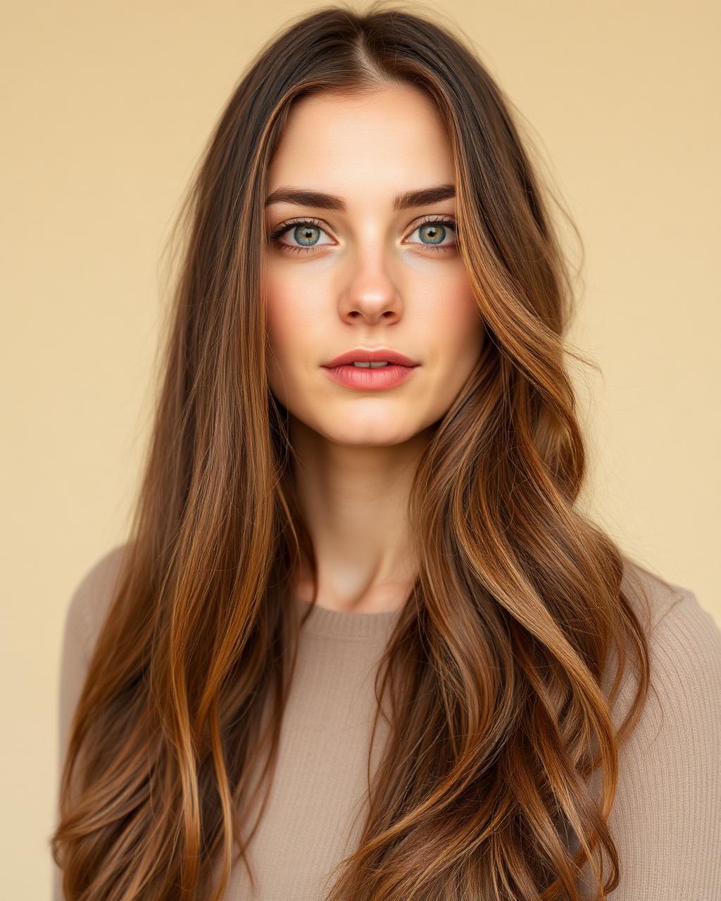 Avant — Brushing volumineux et brillance sur cheveux longs